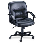 Lorell Black Leather Exec Midback Chair, 25 3/4" x 29" x 38 1/2" orginal image