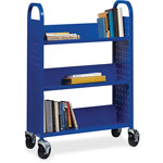 Lorell Book Cart, Single-sided, 3 Slant Shelves, 32