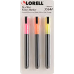 Lorell Dry/Wet Erase Fluorescent Marker, 3/PK, Assorted orginal image