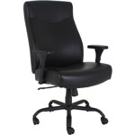 Lorell Executive High-Back Big & Tall Chair - Bonded Leather Seat - Bonded Leather Back - High Back - 5-star Base - Black - Armrest - 1 Each orginal image