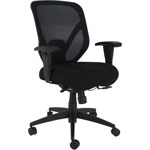 Lorell Executive High-Back Chair - Fabric Seat - Mesh Back - High Back - 5-star Base - Black - Armrest - 1 Each orginal image
