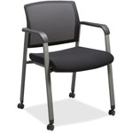 Lorell Guest Chair, Mesh Back with Casters, 22-7/8