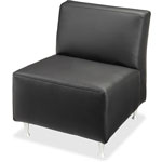 Lorell Lounge Chair, No Arms, Leather, 24-1/2