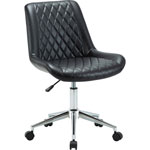 Lorell Low Back Office Chair - Black Plywood, Bonded Leather Seat - Black Plywood, Bonded Leather, Vinyl Back - Low Back - 5-star Base - 1 Each orginal image