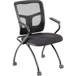 Lorell Mesh Back Fabric Seat Nesting Chairs, Black orginal image