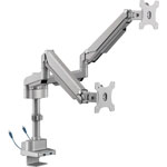 Lorell Mounting Arm for Monitor, Gray, 2 Display(s) Supported, 19.80 lb Load Capacity, 75 x 75, 100 x 100 VESA Standard orginal image