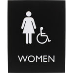 Lorell Restroom Sign, 1 Each, Women Print/Message, 6.4