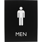 Lorell Restroom Sign, 1 Each, Men Print/Message, 6.4
