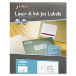 Maco Tag & Label White Laser/Inkjet Internet Shipping Labels, Inkjet/Laser Printers, 5.5 x 8.5, White, 2/Sheet, 100 Sheets/Box orginal image