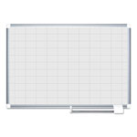 MasterVision™ Grid Planning Board, 48 x 36, 2 x 3 Grid, White/Silver orginal image