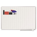 MasterVision™ Grid Planning Board w/ Accessories, 1 x 2 Grid, 48 x 36, White/Silver orginal image