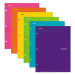 Mead Four-Pocket Portfolio, 8 1/2 x 11, Assorted Colors, Trend Design, 6/Pack orginal image