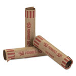 MMF Industries Preformed Tubular Coin Wrappers, Pennies, $.50, 1000 Wrappers/Box orginal image