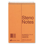 National Brand Standard Spiral Steno Pad, Gregg Rule, Brown Cover, 60 Eye-Ease Green 6 x 9 Sheets orginal image
