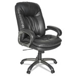 OIF Executive Swivel/Tilt Leather High-Back Chair, Supports up to 250 lbs., Black Seat/Black Back, Black Base orginal image