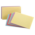 Oxford Ruled Index Cards, 3 x 5, Blue/Violet/Canary/Green/Cherry, 100/Pack orginal image
