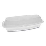 Pactiv Foam Hinged Lid Containers, Single Tab Lock Hot Dog, 7.25 x 3 x 2, 1-Compartment, White, 504/Carton orginal image