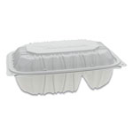 Pactiv Vented Microwavable Hinged-Lid Takeout Container, 2-Compartment, 9 x 6 x 3.1, White, 170/Carton orginal image
