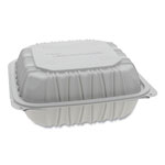 Pactiv Vented Microwavable Hinged-Lid Takeout Container, 8.5 x 8.5 x 3.1, White, 146/Carton orginal image