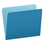 Pendaflex Colored File Folders, Straight Tab, Letter Size, Blue/Light Blue, 100/Box orginal image