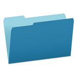 Pendaflex Colored File Folders, 1/3-Cut Tabs, Legal Size, Blue/Light Blue, 100/Box orginal image
