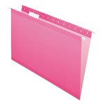 Pendaflex Colored Reinforced Hanging Folders, Legal Size, 1/5-Cut Tab, Pink, 25/Box orginal image
