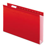 Pendaflex Extra Capacity Reinforced Hanging File Folders with Box Bottom, Legal Size, 1/5-Cut Tab, Red, 25/Box orginal image