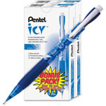 Pentel Icy Mechanical Pencil, 0.7 mm, HB (#2.5), Black Lead, Transparent Blue Barrel, 24/Pack orginal image