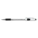 Pentel R.S.V.P. Stick Ballpoint Pen, Fine 0.7mm, Black Ink, Clear/Black Barrel, Dozen orginal image