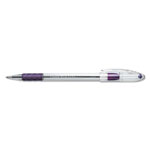 Pentel R.S.V.P. Stick Ballpoint Pen, Fine 0.7mm, Violet Ink, Clear/Violet Barrel, Dozen orginal image