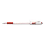Pentel R.S.V.P. Stick Ballpoint Pen, Medium 1mm, Red Ink, Clear/Red Barrel, Dozen orginal image