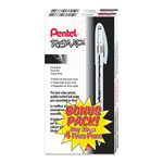 Pentel R.S.V.P. Stick Ballpoint Pen Value Pack, 0.7mm, Black Ink, Clear/Black Barrel, 24PK orginal image