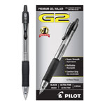 Pilot G2 Premium Retractable Gel Pen, 0.38mm, Black Ink, Clear/Black Barrel, Dozen orginal image