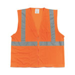 PIP ANSI Class 2 Two-Pocket Zipper Mesh Safety Vest, Polyester Mesh, Large, Orange orginal image