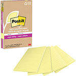 Post-it® 100% Recycled Paper Super Sticky Notes, Ruled, 4