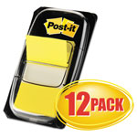 Post-it® Marking Page Flags in Dispensers, Yellow, 12 50-Flag Dispensers/Box orginal image