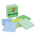 Post-it® Recycled Notes in Oasis Collection Colors, Note Ruled, 4