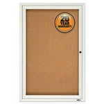 Quartet® Enclosed Bulletin Board, Natural Cork/Fiberboard, 24 x 36, Silver Aluminum Frame orginal image
