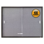 Quartet® Enclosed Bulletin Board, Fabric/Cork/Glass, 48 x 36, Gray, Aluminum Frame orginal image