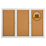 Quartet® Enclosed Bulletin Board, Natural Cork/Fiberboard, 72 x 48, Silver Aluminum Frame orginal image