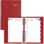 Rediform Daily Planners w/Half Hourly Appointments, Coil Binding, 8" x 5", Red orginal image