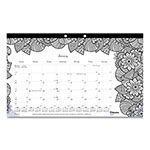 Rediform Monthly Desk Pad Calendar, DoodlePlan Coloring Pages, 17.75 x 10.88, Black Binding, Clear Corners, 12-Month (Jan-Dec): 2024 orginal image
