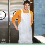 Royal   Poly Apron, White, 28 in. x 46 in., 100/Pack, One Size Fits All, 10 Pack/Carton orginal image