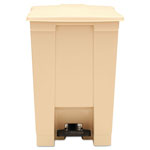 Rubbermaid Indoor Utility Step-On Waste Container, Square, Plastic, 12 gal, Beige orginal image