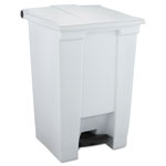 Rubbermaid Indoor Utility Step-On Waste Container, Square, Plastic, 12 gal, White orginal image