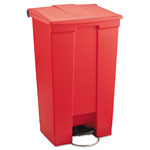 Rubbermaid Indoor Utility Step-On Waste Container, Rectangular, Plastic, 23 gal, Red orginal image