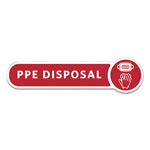 Rubbermaid Medical Decal, PPE DISPOSAL, 10 x 2.5, Red orginal image