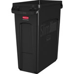 Rubbermaid Slim Jim 16G Vented Container, 16 gal Capacity, Durable, Handle, Vented, Crush Resistant, Recyclable, 25