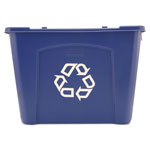 Rubbermaid Stacking Recycle Bin, Rectangular, Polyethylene, 14 gal, Blue orginal image