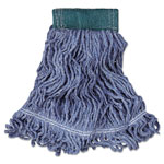 Rubbermaid Super Stitch Blend Mop Head, Medium, Cotton/Synthetic, Blue, 6/Carton orginal image